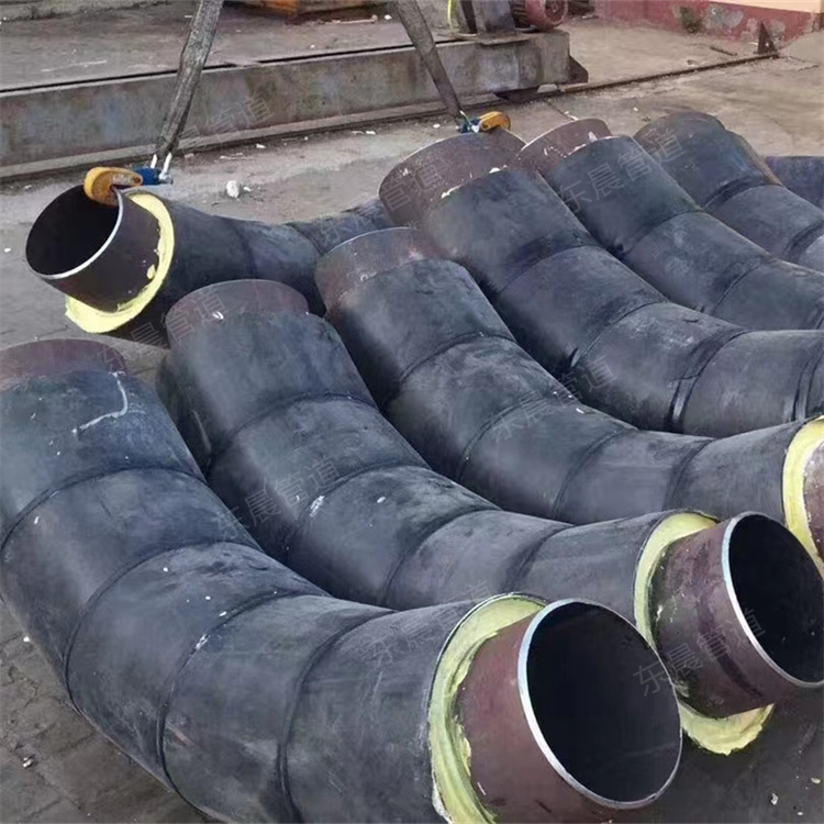 High temperature steam black jacket polyurethane insulation steel pipe manufacturer Dongchen pipeline has sufficient inventory