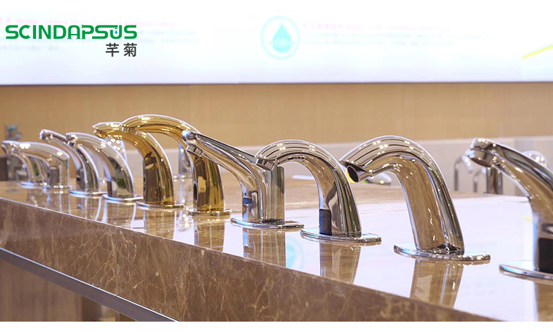 Automatic induction faucet for basin on stage, all copper infrared water-saving and energy-saving hand sanitizer for basin under stage, dual power control