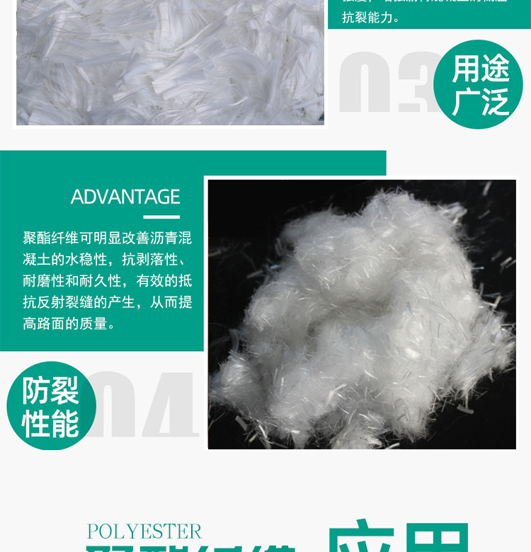 Factory supply of crack resistant fibers with customizable length, concrete fibers, asphalt mortar fibers, polyester fibers