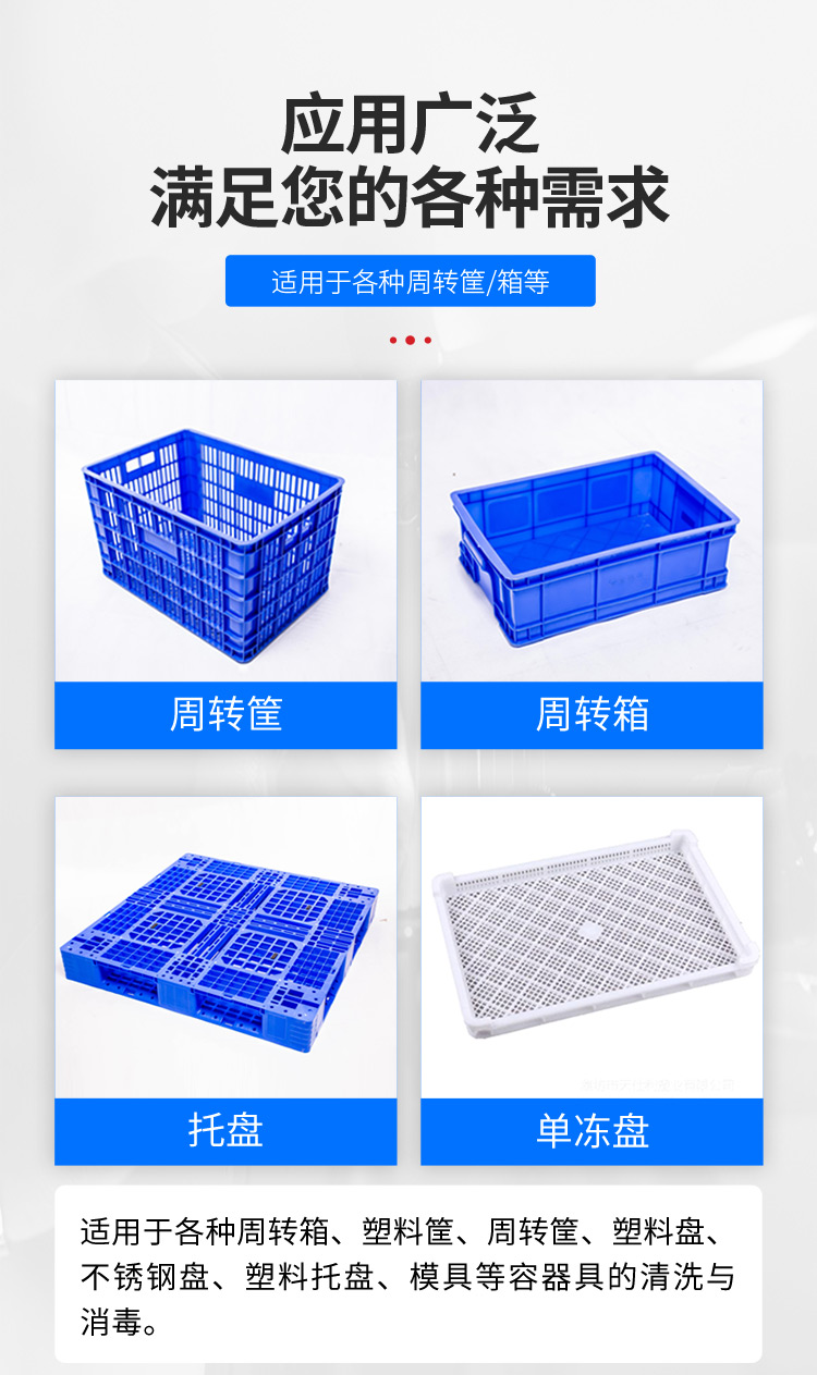 Large plastic turnover basket cleaning machine, fully automatic degreasing and basket washing machine, Jiurui industrial frame washing machine