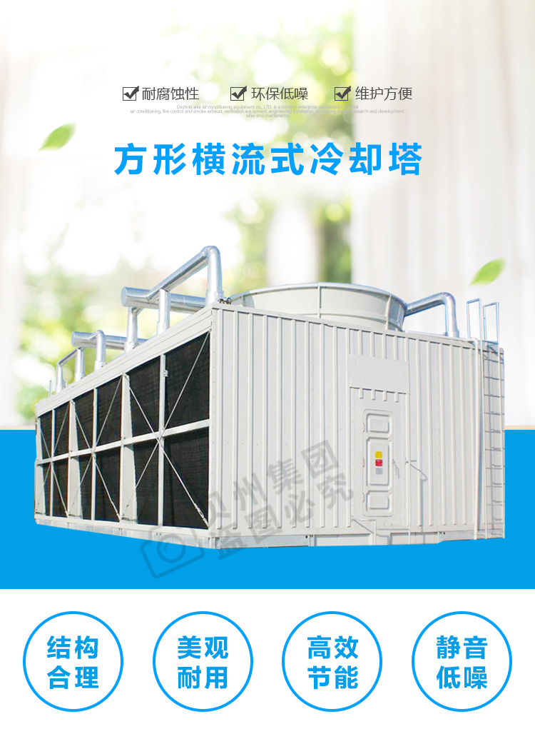 Aco Square Cross Flow Cooling Tower Ultra Low Noise Fiberglass Open Cooling Water Tower Door Installation