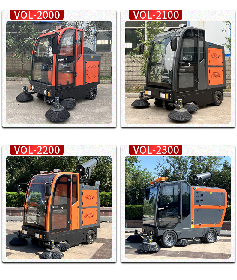 Electric Sweeper Driving Industrial Sweeper Road Garbage Sweeper Four Wheel Vacuum Mist Cannon Sweeper