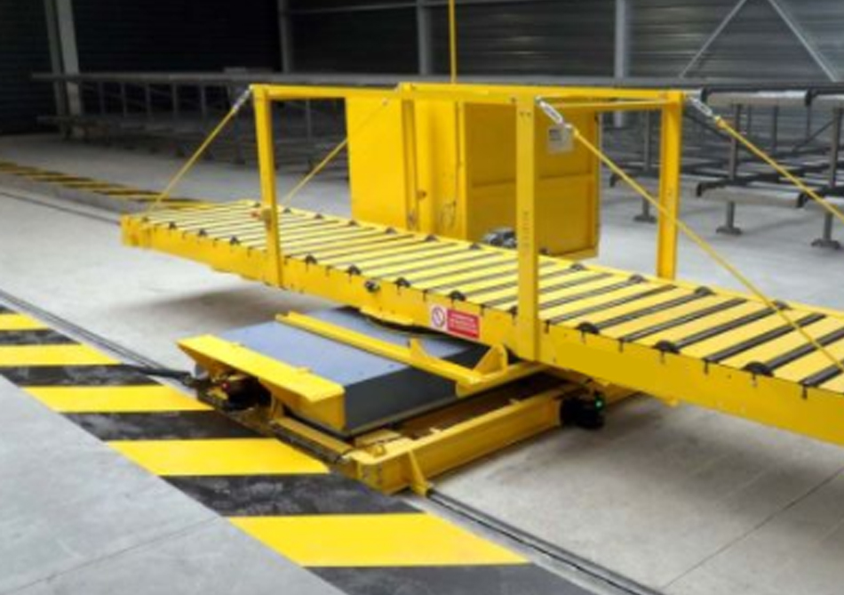 Industrial material transfer chain conveyor rail type transfer trolley Full automatic intelligent RGV track Cart