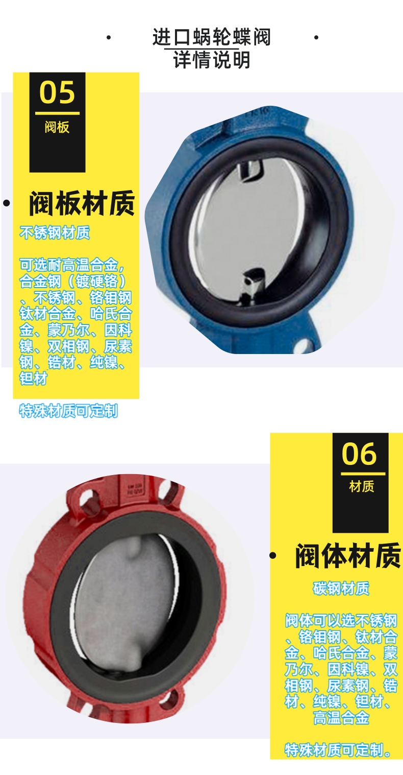 NICO imported worm gear Worm drive butterfly valve wafer type soft seal stainless steel desulfurization American Nico brand