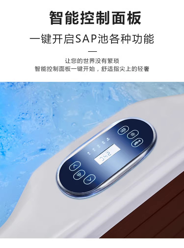 Bathtub Acrylic Massage Thermostatic Heating Surfing Home Outdoor Extra Large Bathtub Courtyard Embedded Bathtub