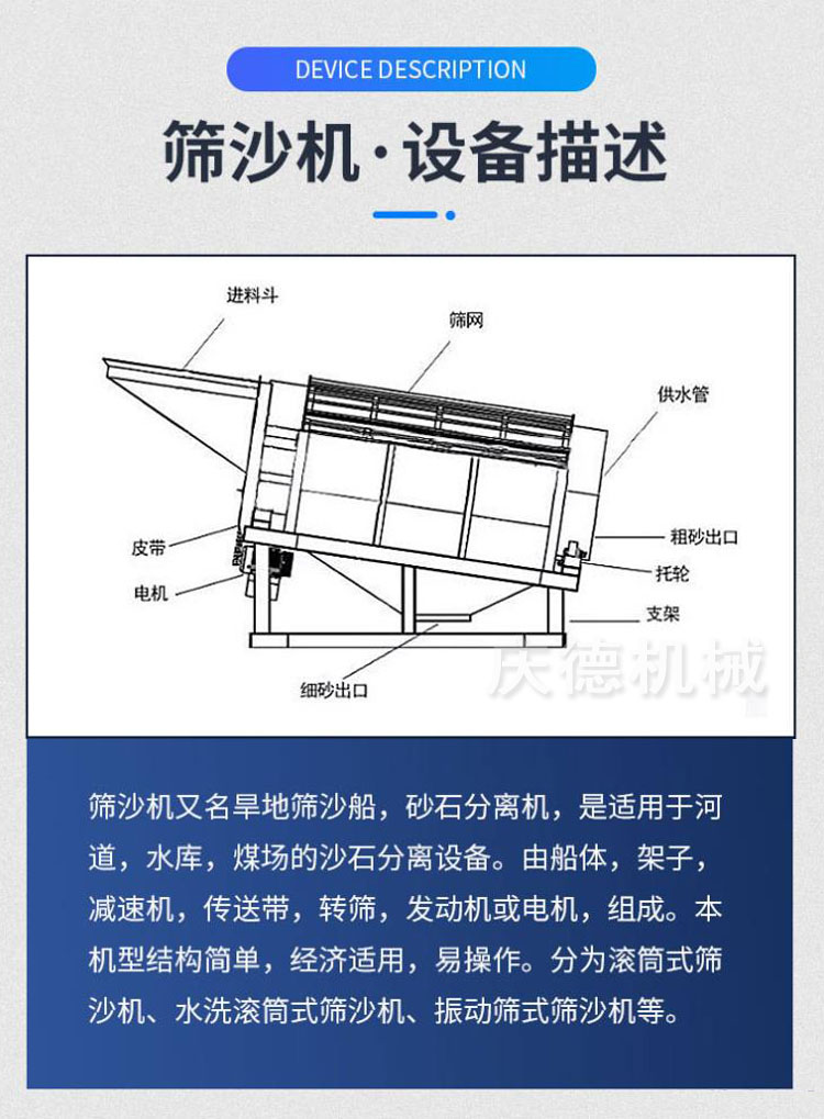 Mineral sand and gravel drum screen, ceramic sand screening machine, electric sieve drum type