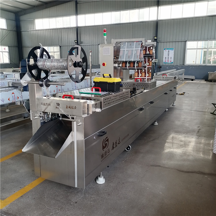 Automatic stretch film packaging machine for frozen food Vacuum assembly line for whole chicken Thermoforming stretch packaging equipment