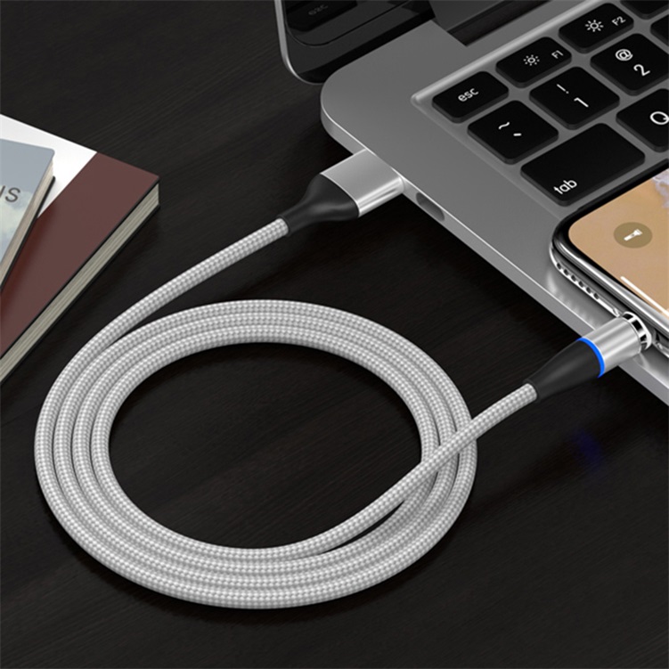 Magnetic suction data cable 3-in-1 fast charging woven charging cable 5a, manufacturer supports customization