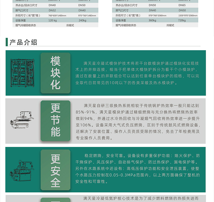 Low nitrogen condensation module for gas heating boilers, energy-saving and environmental protection of constant temperature equipment in swimming pools for central heating