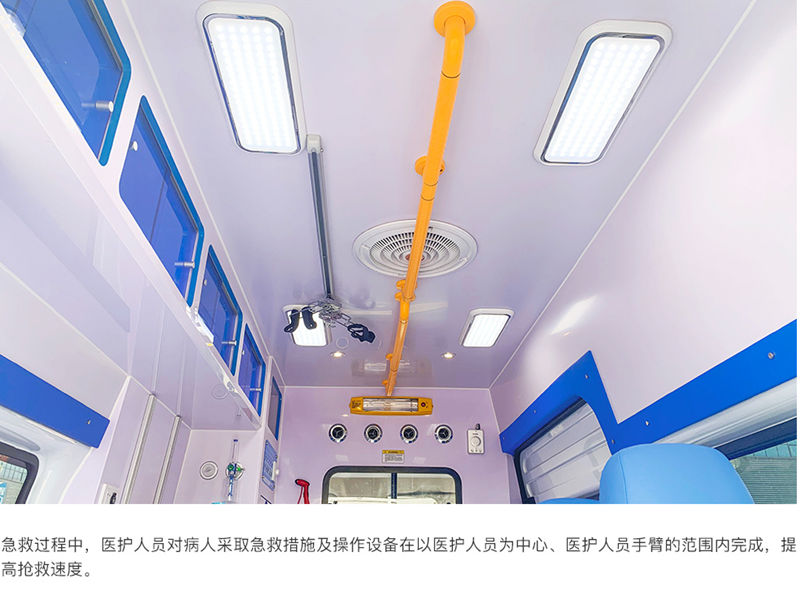 The new Ford V348 monitoring ambulance can be customized with a negative pressure type ambulance. The factory can package it for home delivery