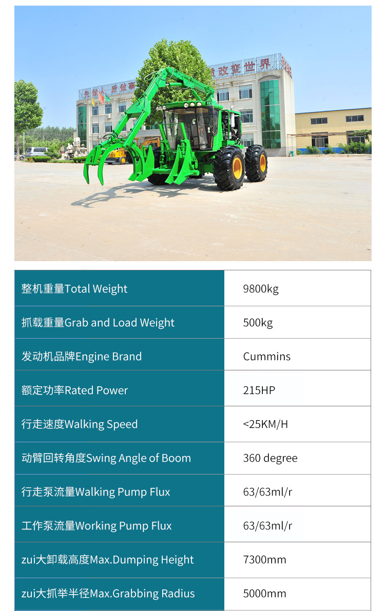 Sugarcane loader and sugarcane grabbing machine have high hydraulic walking efficiency and can be customized according to needs