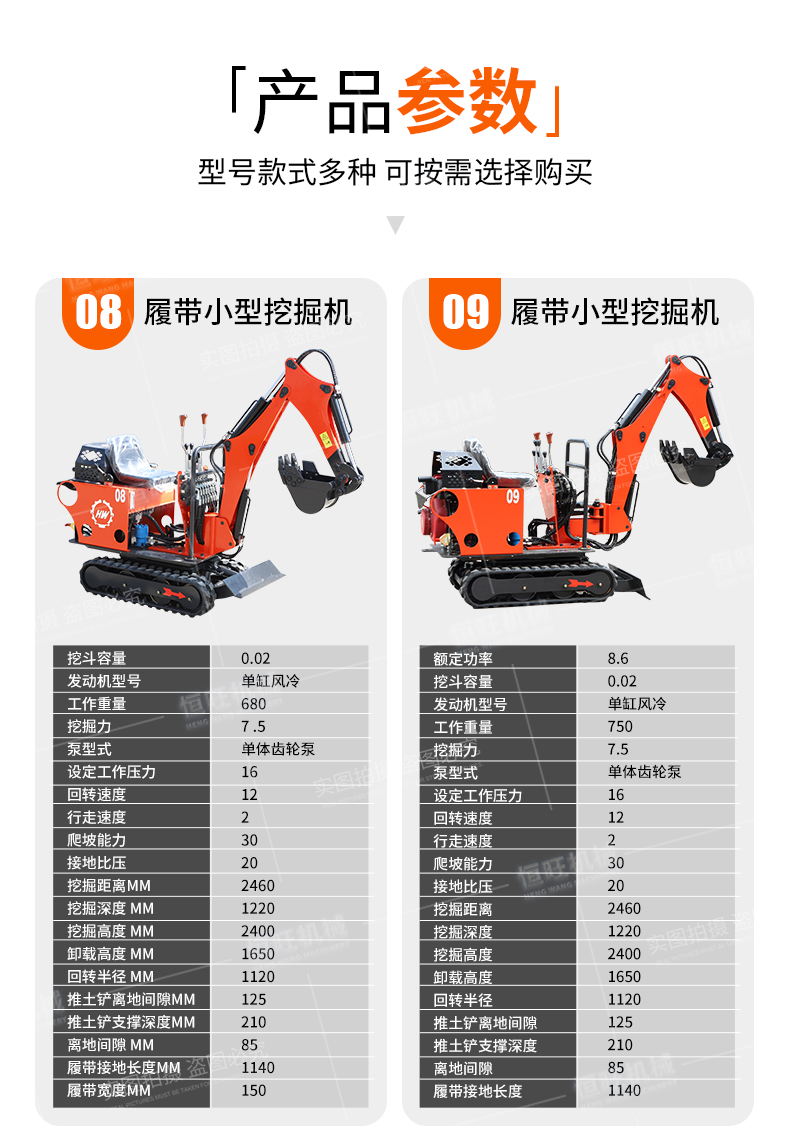 Vegetable shed small excavator double cylinder water-cooled 18 small excavator orchard soil turning crawler Excavator