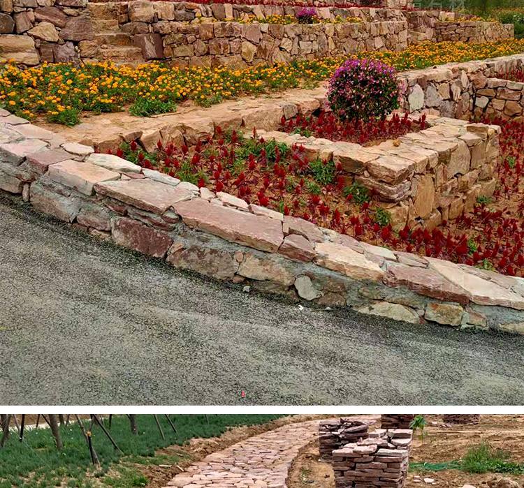 Siltstone terrace stone ancient courtyard paving stone Chinoiserie red slate park lawn steps