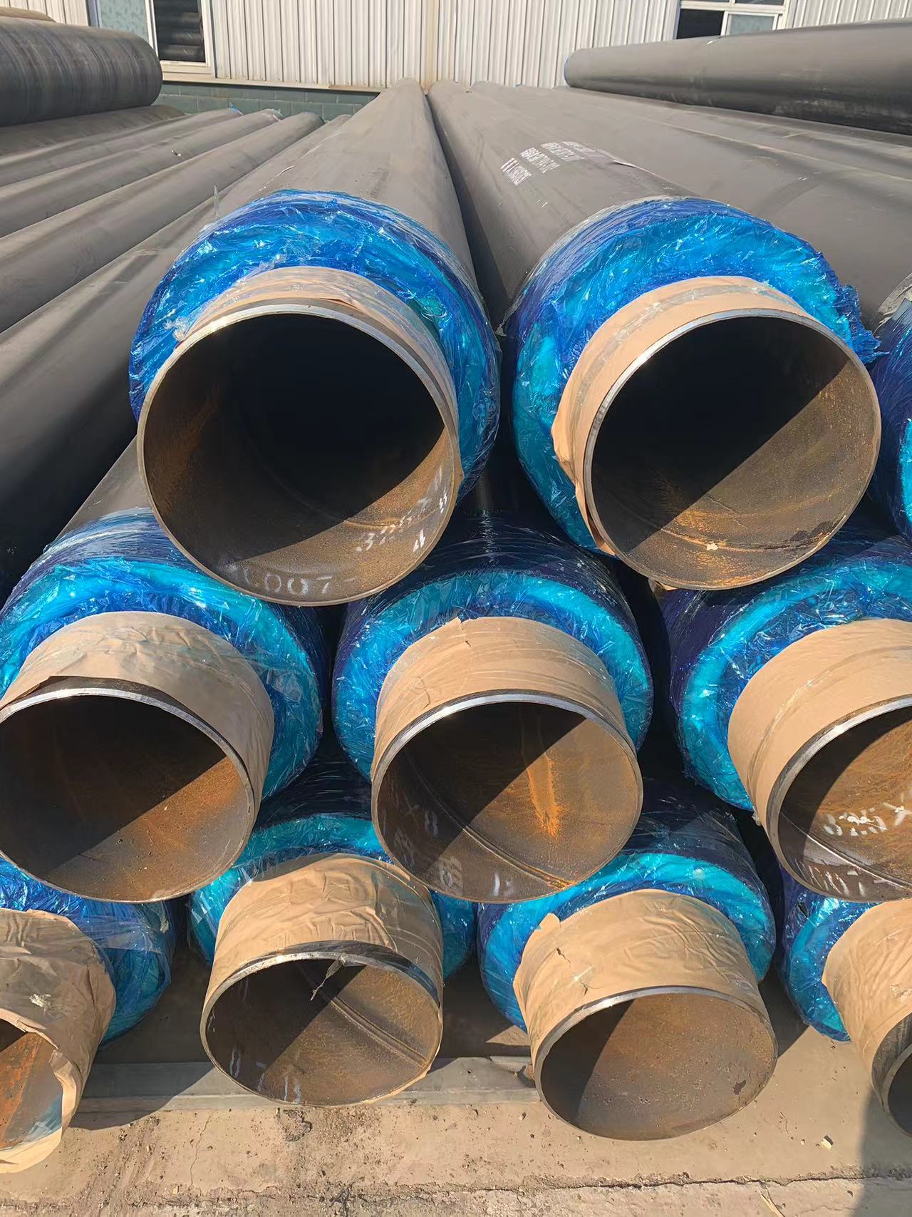 Fangda polyurethane insulation pipe, steel sleeve, steam insulation steel pipe, black jacket, outer sheath insulation pipeline