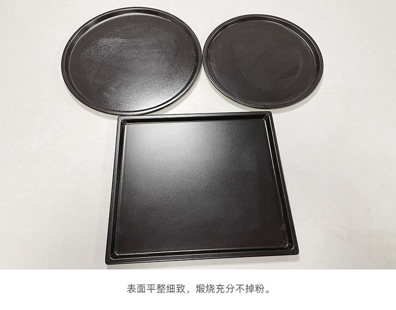 Yueying Round Black Pizza Slate Non stick Crispy bread baking pan Cordierite baking stone oven