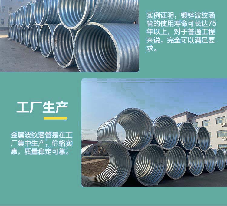 Datong roadbed drainage corrugated culvert pipe manufacturer of Linzhi large-diameter steel corrugated pipe