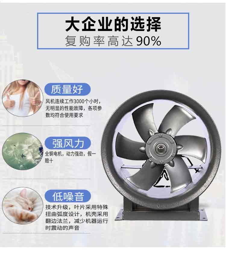 Jiuzhou Puhui T35 axial flow fan 380V industrial explosion-proof exhaust fan, strong suction fan, blower, ventilation fan