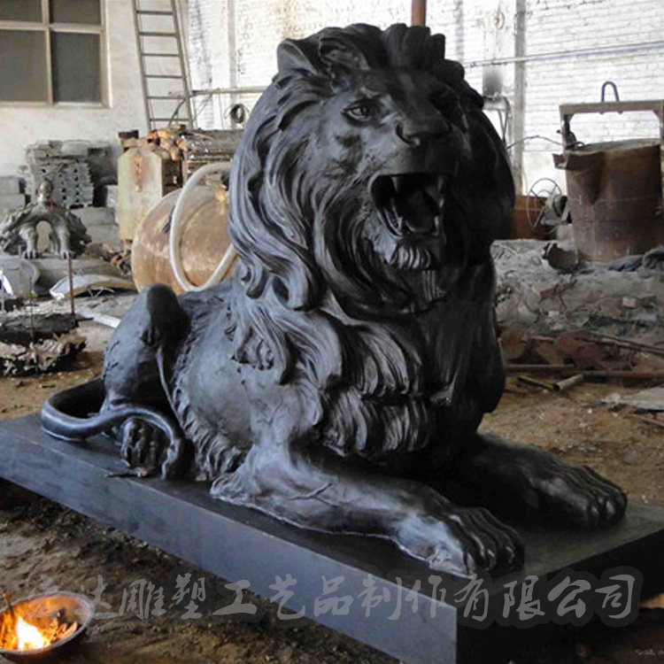 Large 2-meter copper lion villa entrance, palace lion decorations, bronze lion heads can be customized according to needs