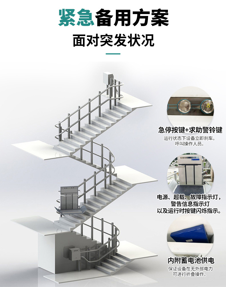 Wheelchair lifting platform, linear aluminum alloy track, outdoor inclined hanging barrier free elevator, Haiwei Pai