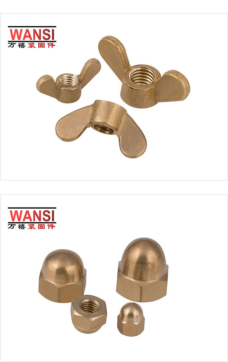 Wanxi high-precision copper nuts, copper embedded electrical components, copper fasteners