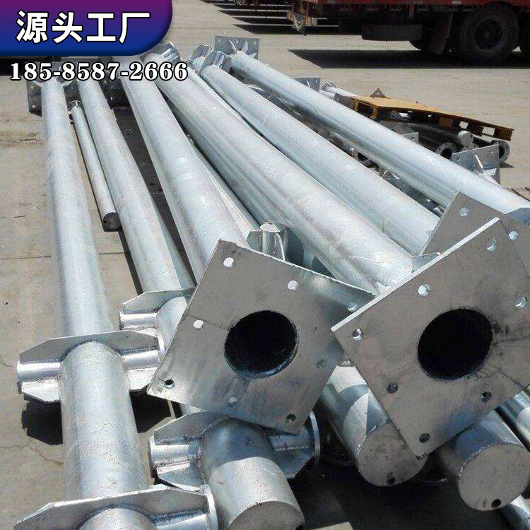 道路6米L型八角悬臂信号灯杆 交通3.5米人脸识别安全监控立杆厂家