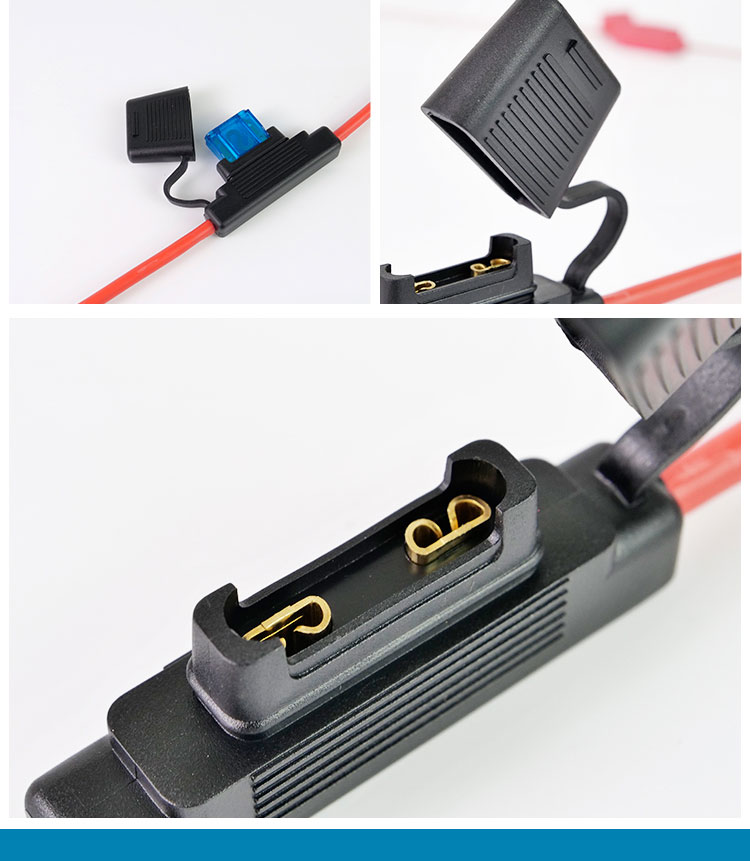 Electrical wiring and sockets are undamaged. Small and medium-sized car waterproof fuse box socket with wiring harness