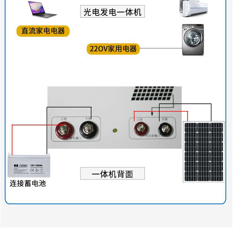 Complete set of 220V off grid energy storage reverse control integrated unit for air conditioning in Yaoguang household solar photovoltaic power generation system