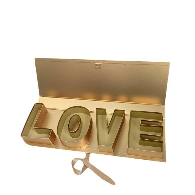 LOVE Letter Valentine's Day Flower Gift Box Packaging Multiple Colors Valentine's Day Ribbon Gift Box