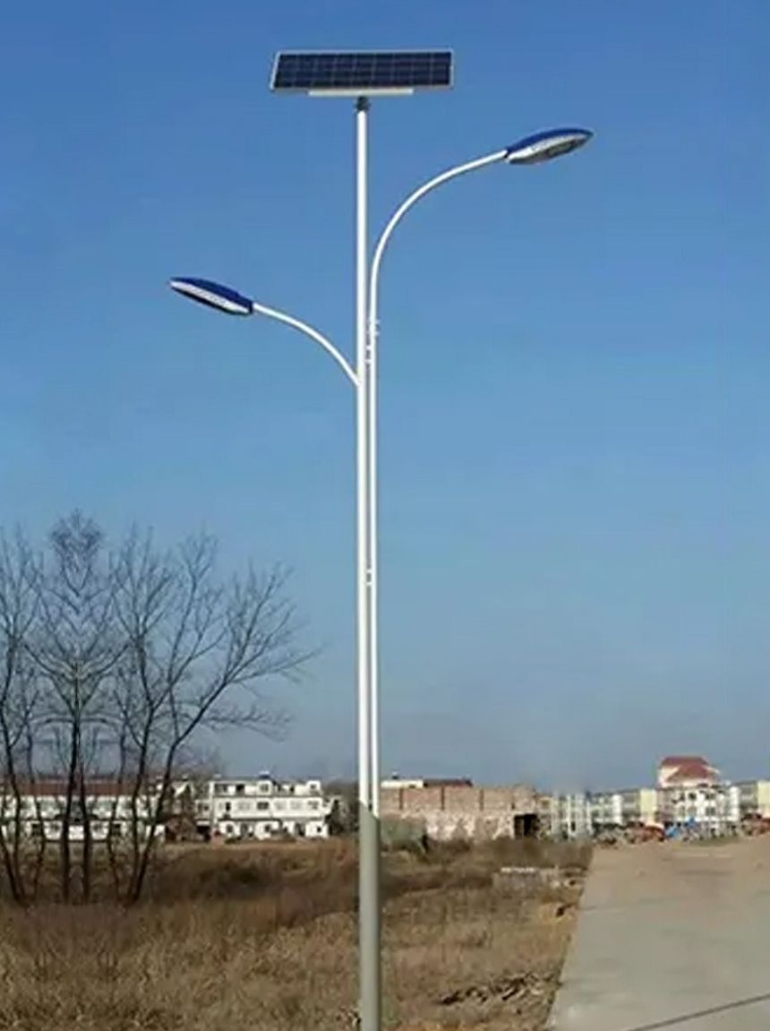 Solar LED wind power dual head outdoor A-shaped conch single and double arm customized conch arm street lamp