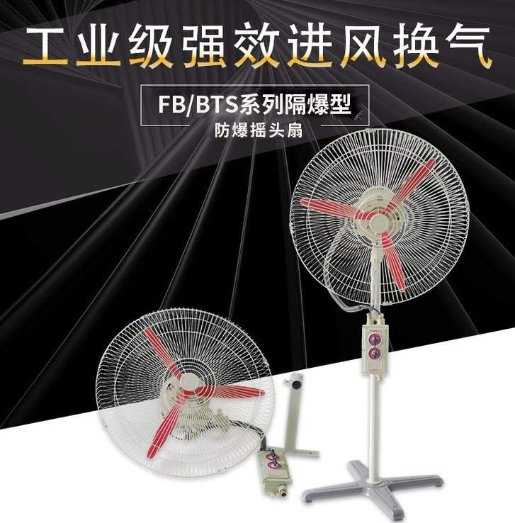 Floor mounted/wall mounted industrial explosion-proof shaking head fan, low energy consumption and low noise