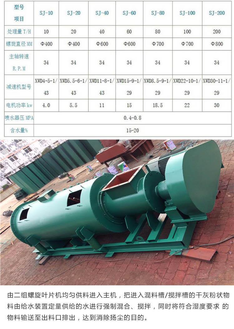 Weijie Environmental Protection SJ60 Horizontal Fly Ash Double Axis Humidifier Quicklime Digester