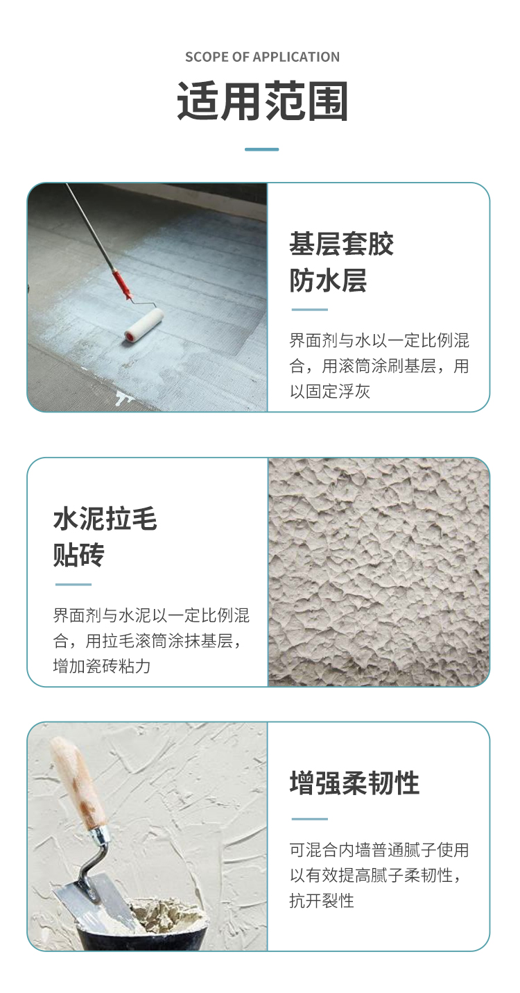 Wall fixing interface agent: Alkali resistant and moisture-proof ground strengthening agent for household interior wall and ground treatment