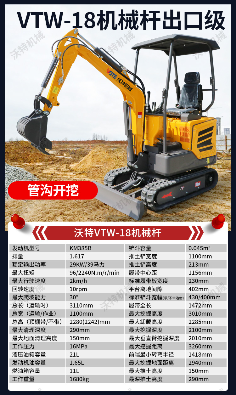 15 micro excavators, 10 telescopic hooks with chassis, 17 small excavators, and a 1.5-ton small excavator for digging around 20000 tons of soil