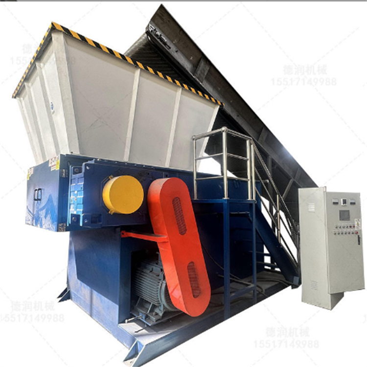 Heating pipe shredder, single axis soft plastic product crusher, 800 type black leather and black rubber pipe crusher