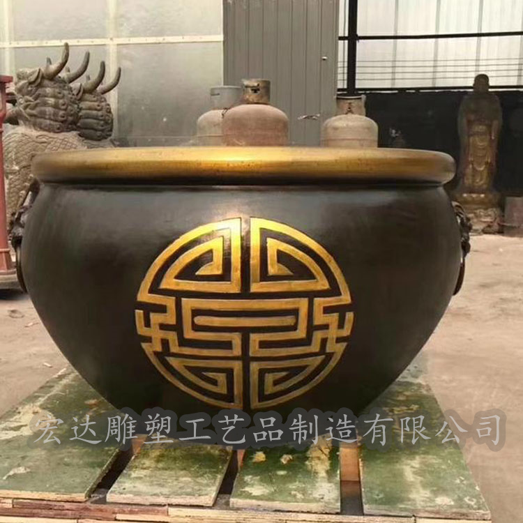 Large Copper Cylinder Square Scenic Area, Temple Pure Copper Cylinder Sculpture, Pure Copper Feng Shui Decoration, Jieyi