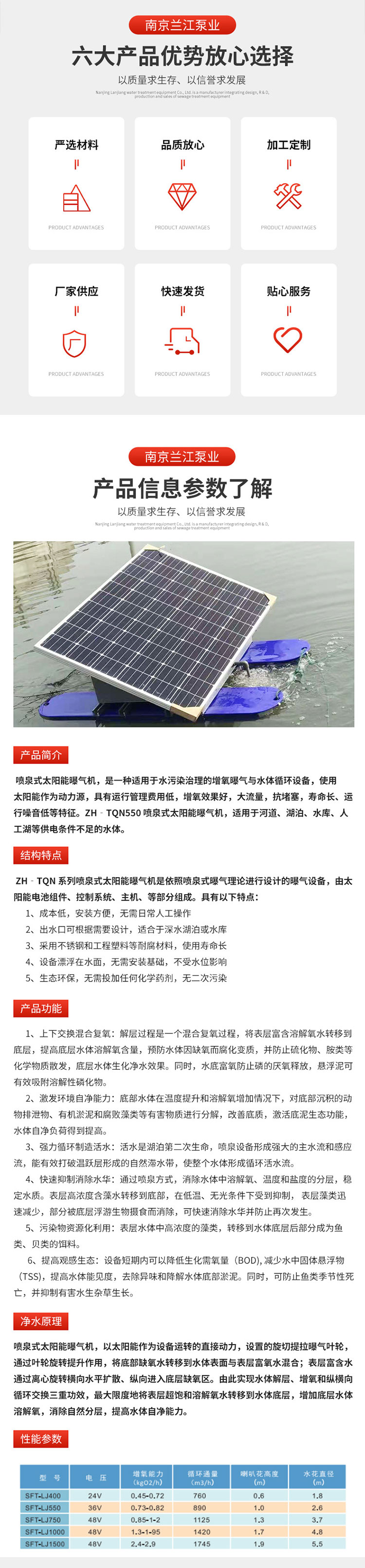 Sewage Treatment Landscape River Fountain Aeration Device Yongquan Aeration Equipment Solar Push Flow Aerator