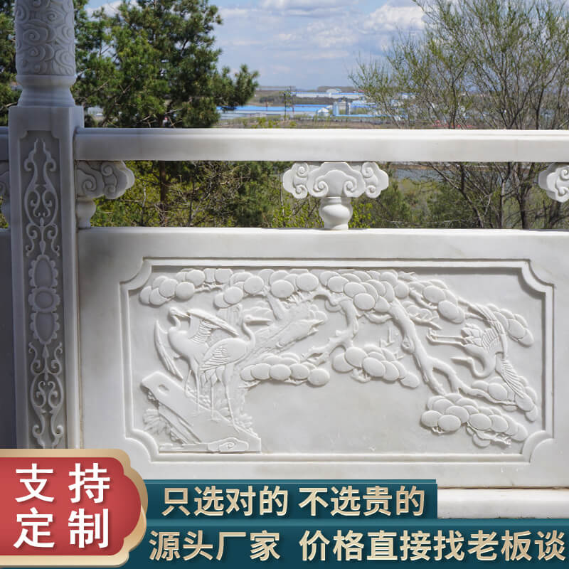 Supply square stone carving, blue stone railing, lotus flower carving, sesame gray stone railing, manufactured by Dapeng