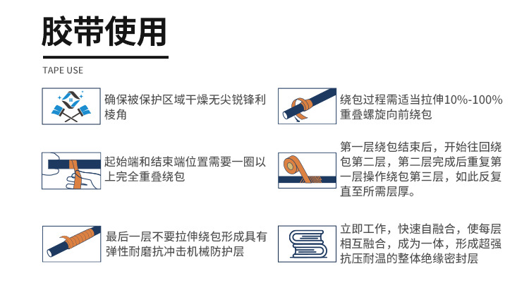 35KV high-voltage silicone rubber self-adhesive tape, temperature resistant, waterproof, sealed, flame retardant, self fusing electrical insulation tape