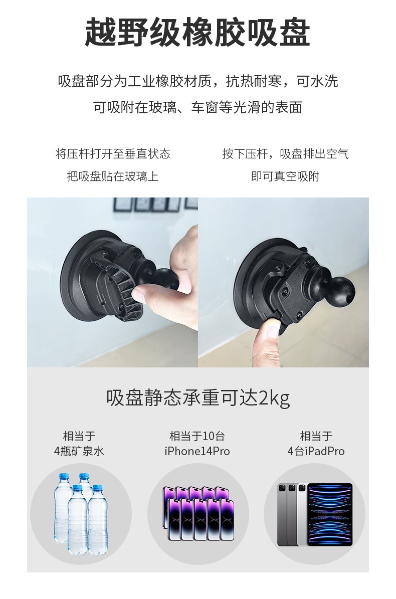 VINmounts ® Magnetic suction circular industrial magnetic suction ball head base is suitable for 1 \