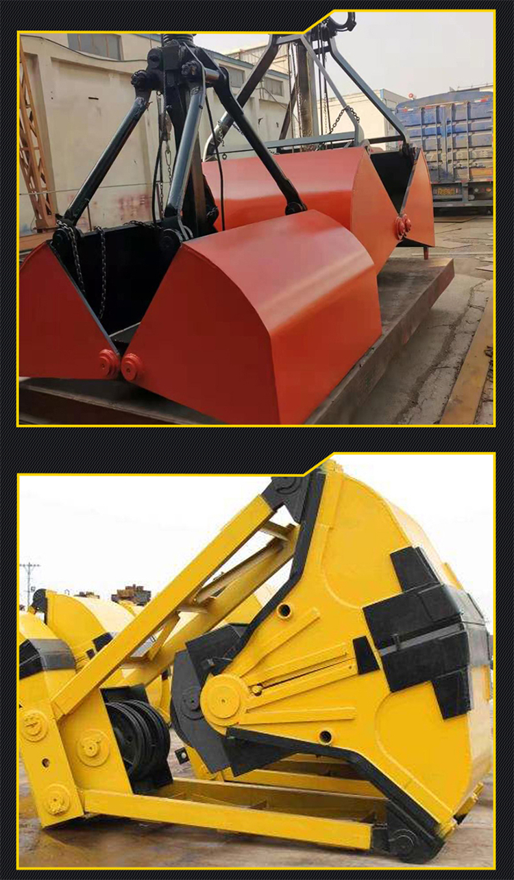 River dredging shell bucket hydraulic rotary excavator grab bucket double opening mine grab coal bucket