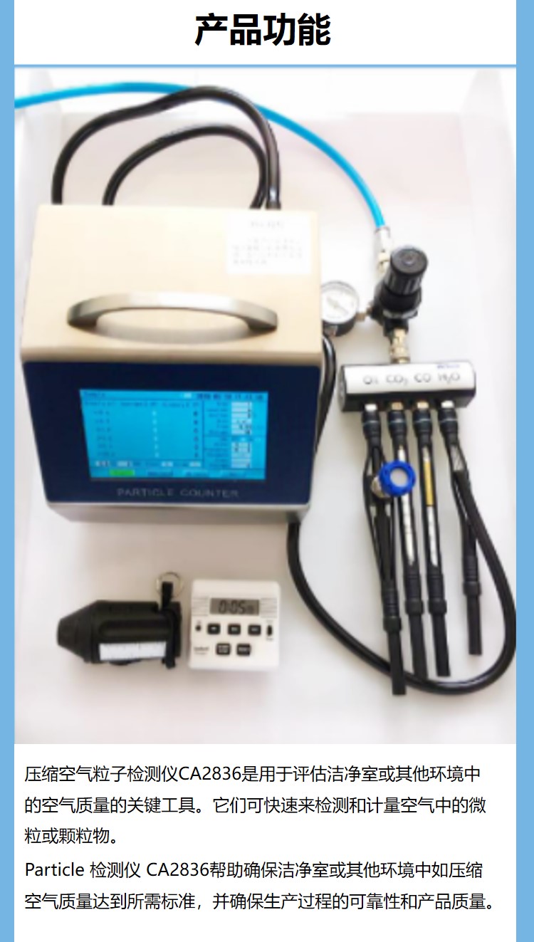 CDA Clean Compressed Air Particle Detector CA2836 Dust Particle Counter GMP Certification Equipment