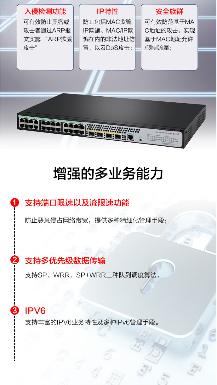 Xinhua San (H3C) S5024PV5-EI 24 Gigabit Electrical Port+4 Gigabit Optical Full Gigabit Layer 2 Web Network Management