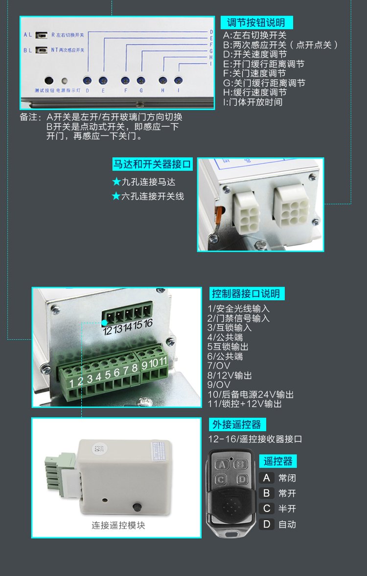 Heduolong Automatic Door Machine Retail Infrared Induction Electric Sliding Door Motor Ultra Heavy Thickening Track