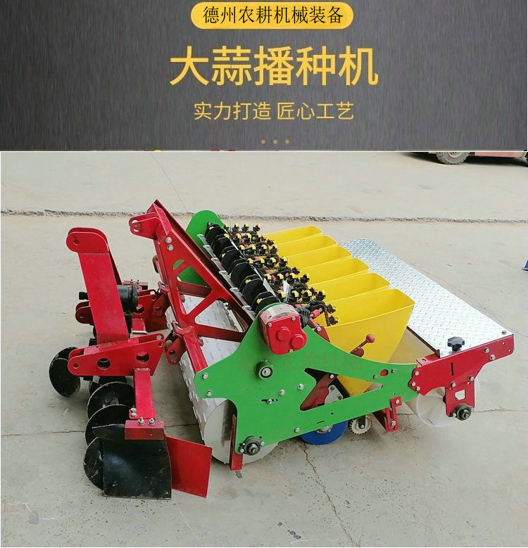 Hanging garlic planter, multi row efficient garlic clove seeder, agricultural garlic seed spot sowing and garlic planting machine