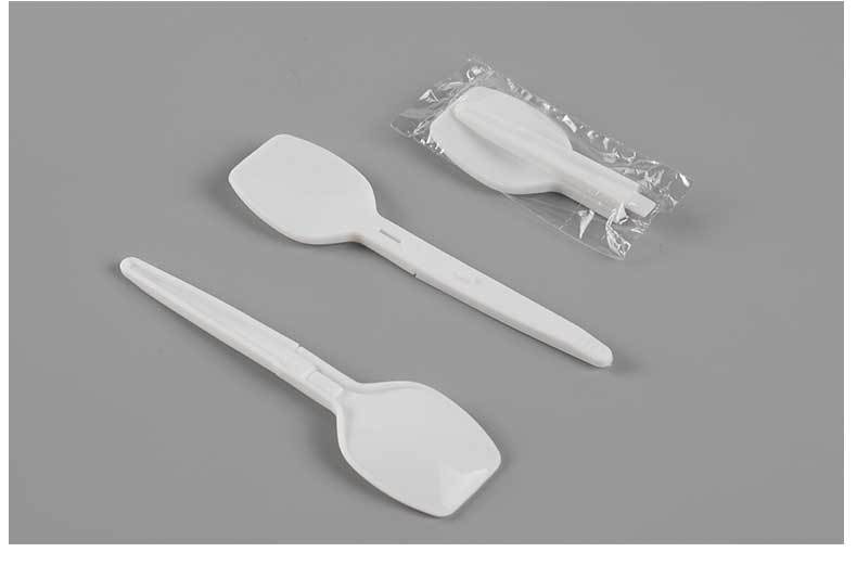 Disposable folding spoon, plastic fork spoon, independent packaging, dessert pudding spoon, yogurt spoon, try Babao Congee spoon