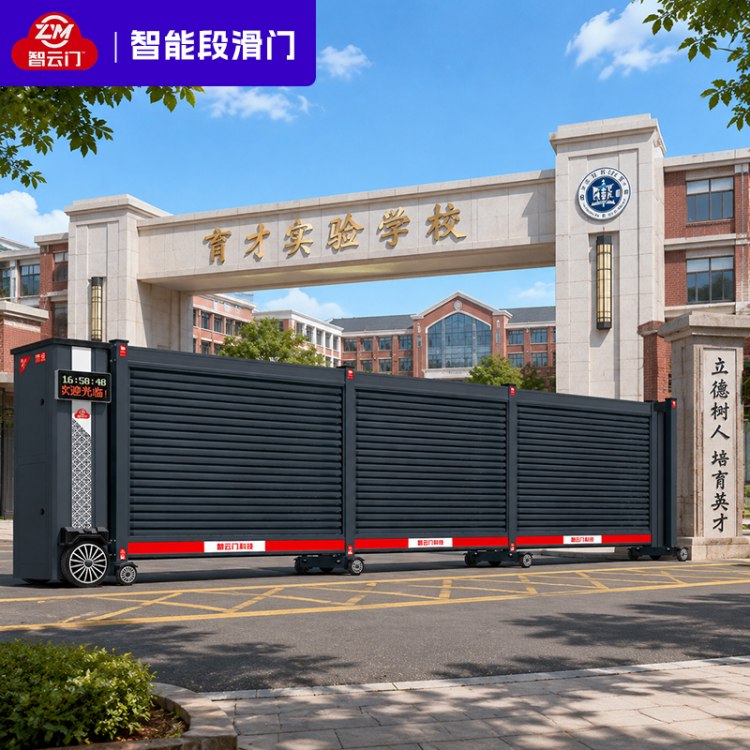 企业园区段滑门 铝合金伸缩平移门 园区主入口 抗风稳固 源头工厂