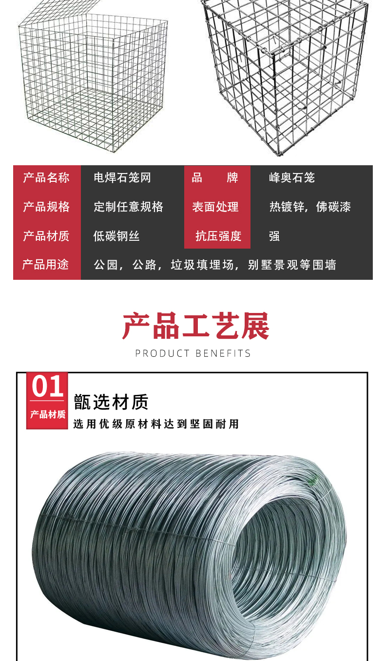 Feng'ao galvanized steel reinforcement gabion, gabion mesh, welded gabion mesh, landscape mesh, gabion