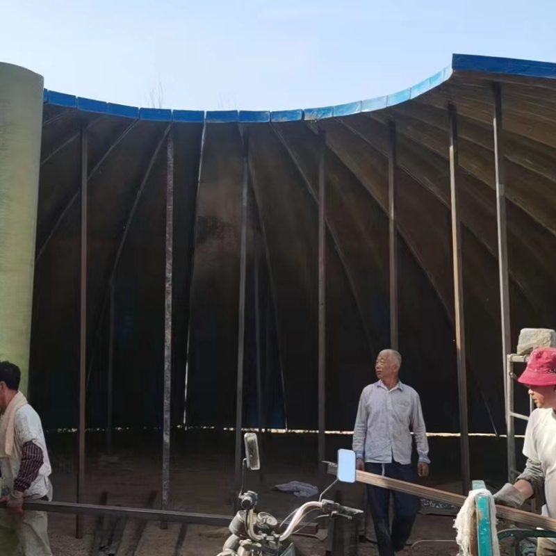 Sealing gas collection hood of sewage treatment plant, fiberglass arch cover plate, rainproof water shed, FRP insulation hood