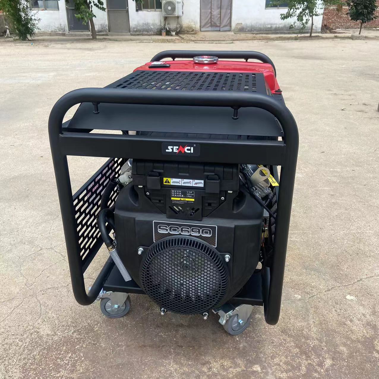 Single cylinder 8 kW gasoline generator, single three-phase portable small office backup generator set