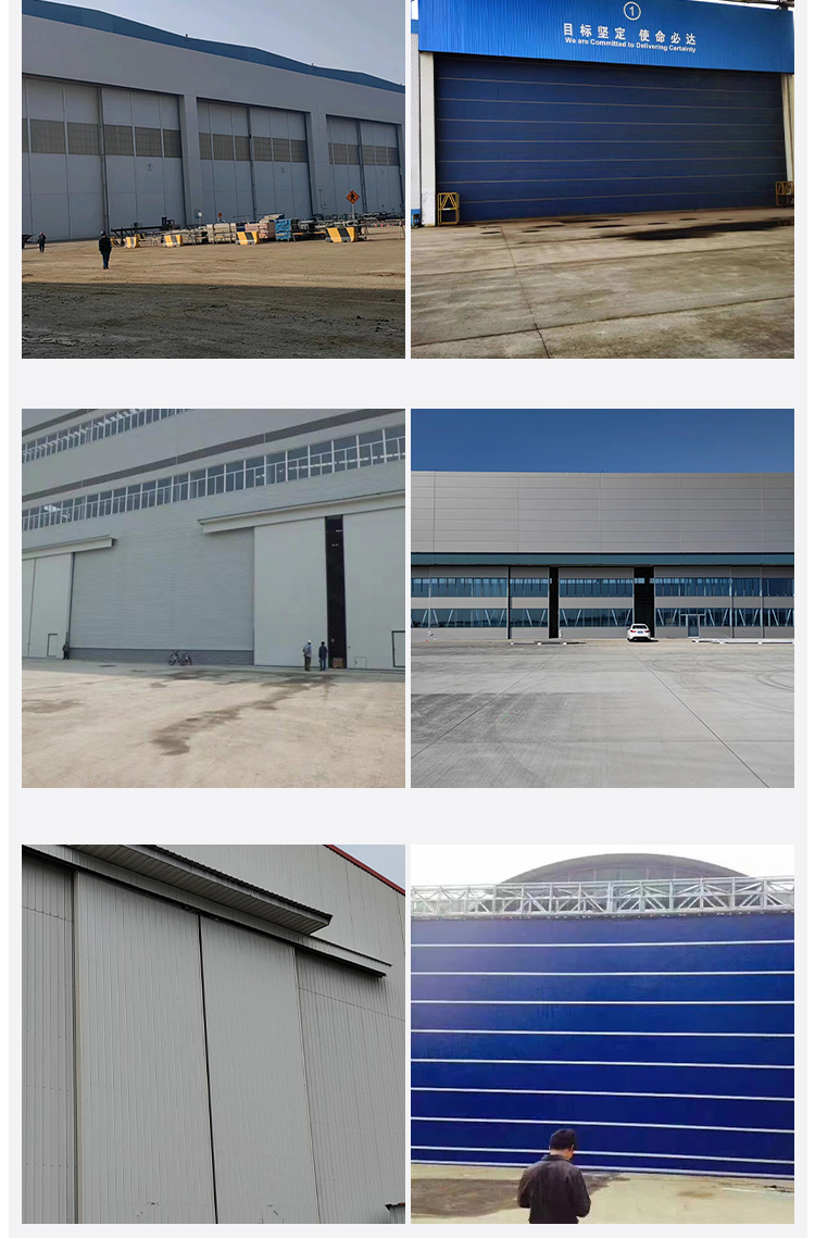 Large industrial doors open and close quickly, workshop side sliding doors are wind resistant, corrosion-resistant, and Yueyi Door Industry